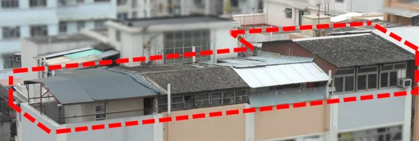 天台工程範圍的現場標示紀錄